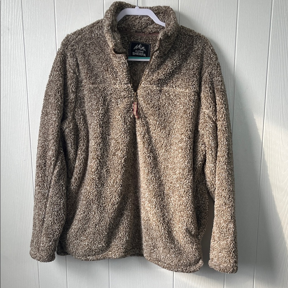Alpine Sherpa Tan Quarter-Zip Pullover